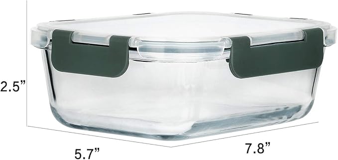 [8-Pack,30 oz]Glass Meal Prep Containers,Glass Food Storage Containers,Airtight lunch Containers with Lids, Microwave, Oven, Freezer and Dishwasher