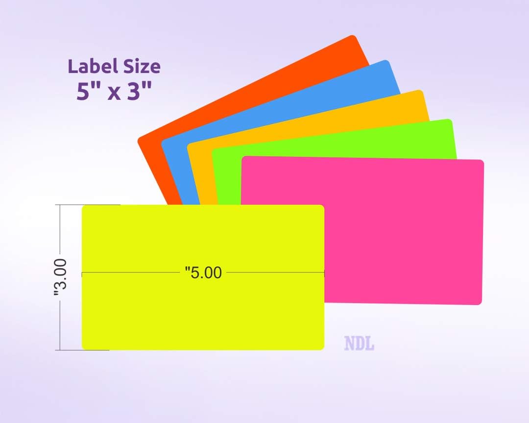 NextDayLabels 500 Rectangle Stickers (3" x 5") - Color Coding Labels Roll - Moving Labels for Boxes, Colored Inventory Stickers for Packing, Organizing, and Storage (Fluorescent Green)