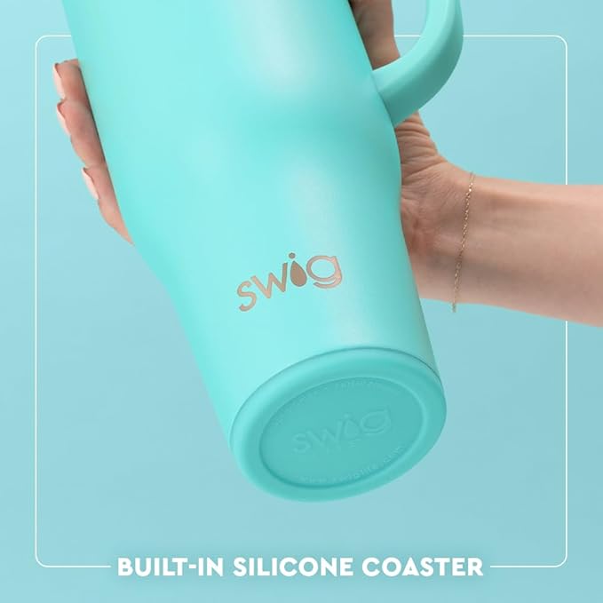 Swig Life 40oz Mega Mug, 40 oz Tumbler with Handle and Straw, Cup Holder Friendly, Dishwasher Safe, Extra Large Insulated Tumbler, Stainless Steel (Christmas Crew)