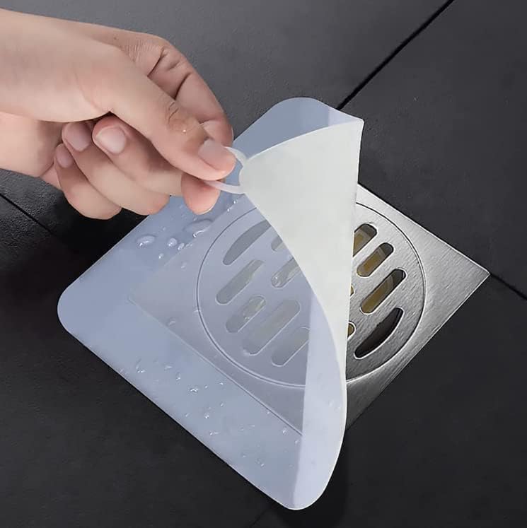 2 Pieces 8 x 8 Inch Silicone Tub Stopper Floor Drain Cover Sewer Anti-Odor Mat Deodorizing Drain Plugs for Kitchen, Bathroom and Laundry