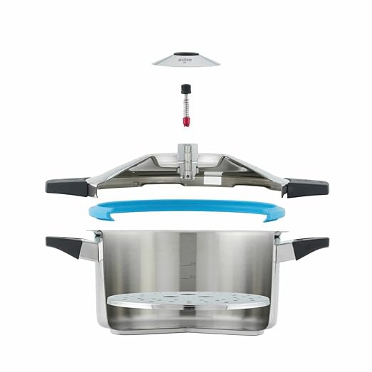Kuhn Rikon Duromatic Stainless-Steel Saucepan Pressure Cooker - 7.4-Qt, Silver