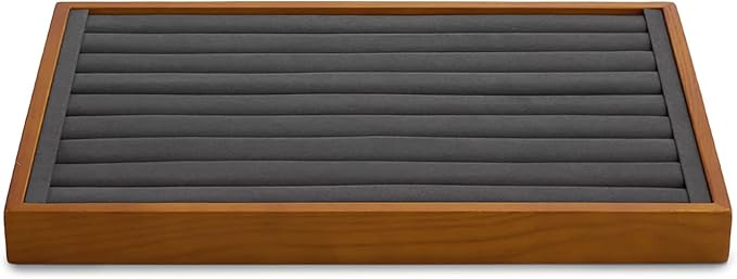 Oirlv Solid Wood Jewelry Tray Ring Earring Display Showcase Jewelry Organizer