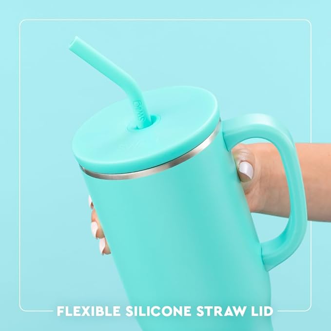 Swig Life 40oz Mega Mug, 40oz Tumbler with Handle and Straw, Extra Large Insulated Tumblers, Cup Holder Friendly Travel Mug (Boo Crew Ghost)