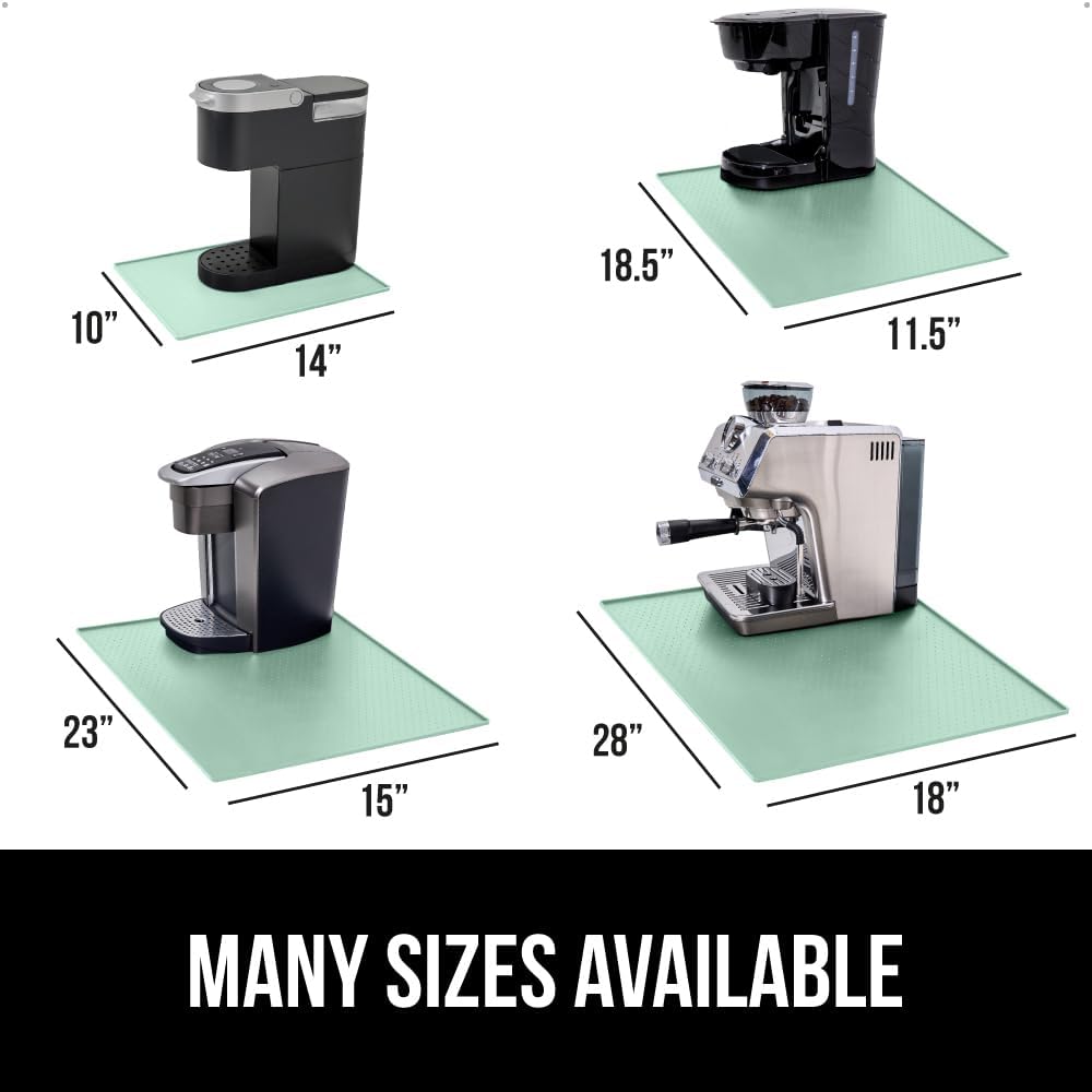 GORILLA GRIP Silicone Coffee Mat, Espresso Drink Bar Station Accessories, Waterproof Heat-Resistant Dish Drying Mats, Stay in Place on Kitchen Counter, Home Kitchen Decor Essentials, 10x14, Mint