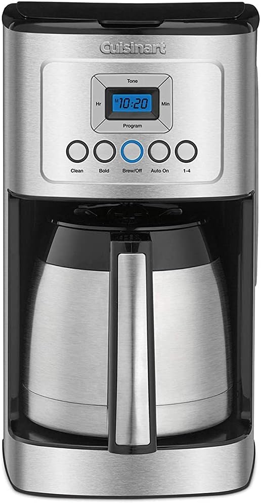Cuisinart 12 Cup Programmable Stainless Steel Thermal Coffee Maker with Thermal Carafe (DCC-1850 /DCC-3400) Bundle Including Permanent Filter and 1 YR CPS Enhanced Protection Pack