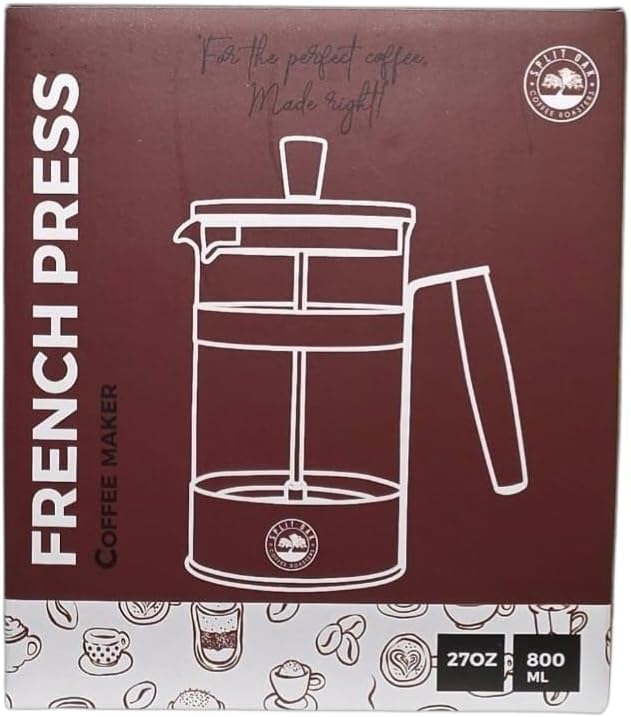 Gift Set for men and women with 2 Pack Organic Bourbon Barrel Aged Whole Beans Roasted Coffee + 1 French Press.