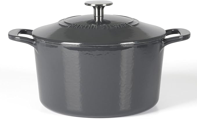Martha Stewart Gatwick 4 Quart Enamel Cast Iron Dutch Oven - Grey