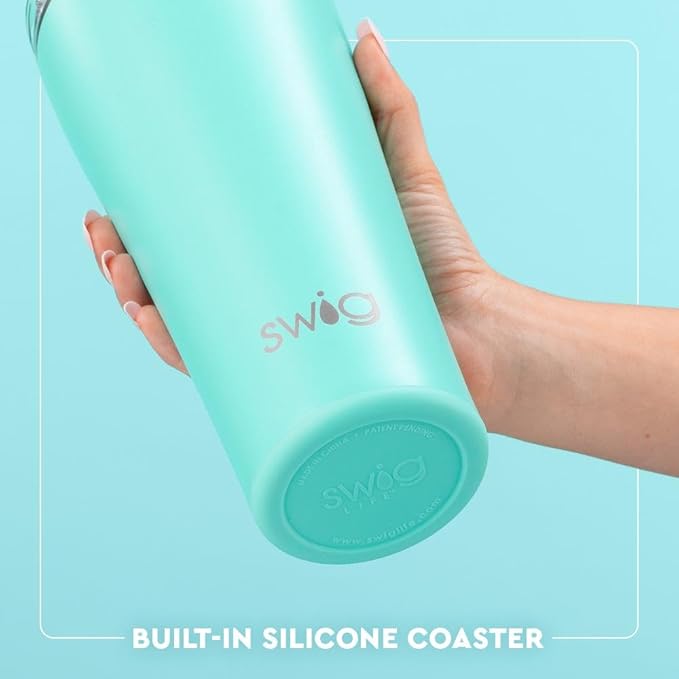 Swig Life 32oz Insulated Tumbler, Travel Coffee Tumbler with Lid, Cup Holder Friendly Travel Coffee Mug, Stainless Steel with Lid (Roller Rink)