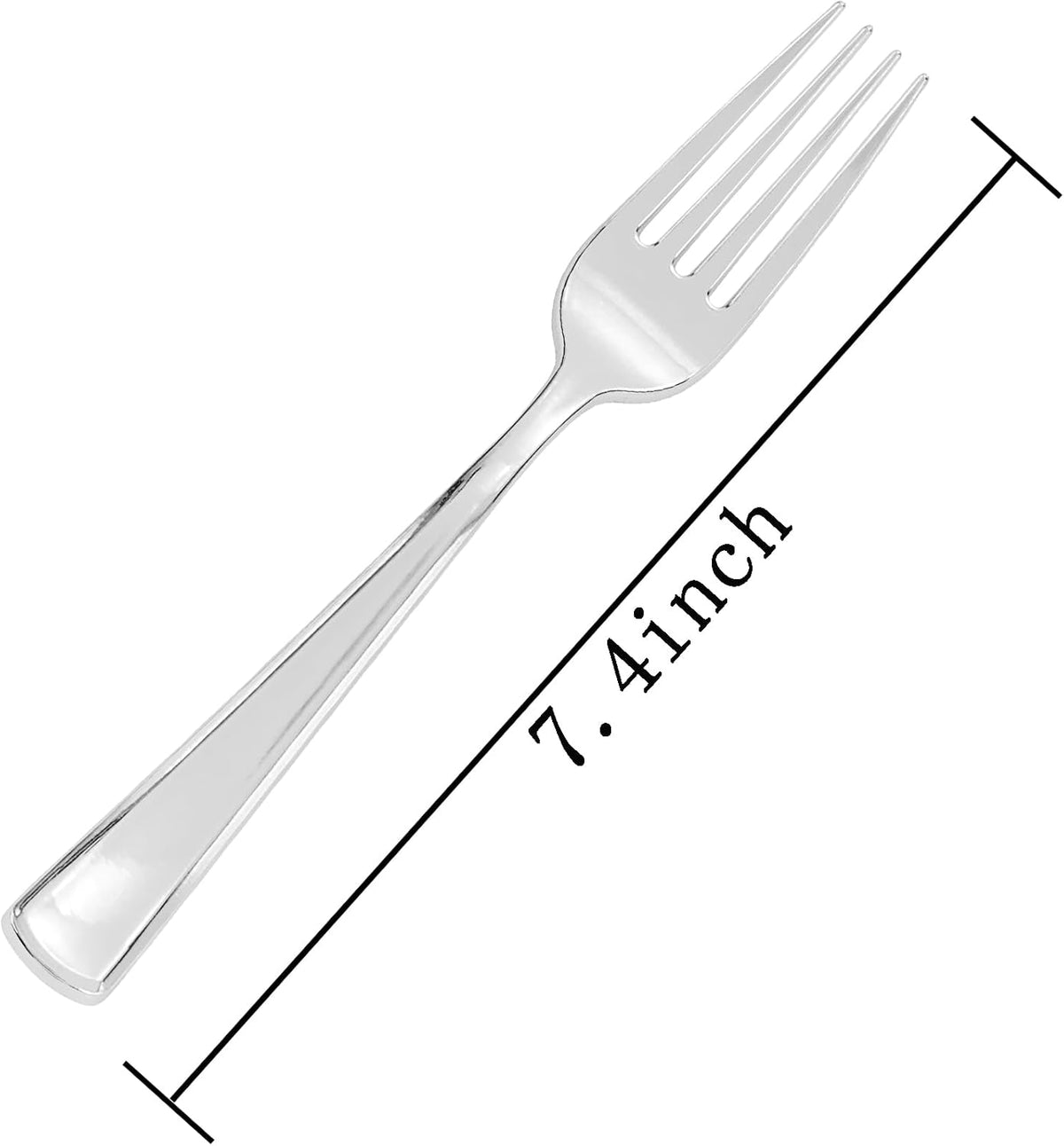 Liacere 200 Pack Silver Plastic Forks - 7.4 inch Heavy Duty Plastic Forks - Heavyweight Disposable Forks - Silver Plastic Silverware for Catering, Parties, Dinners, Valentine's Day