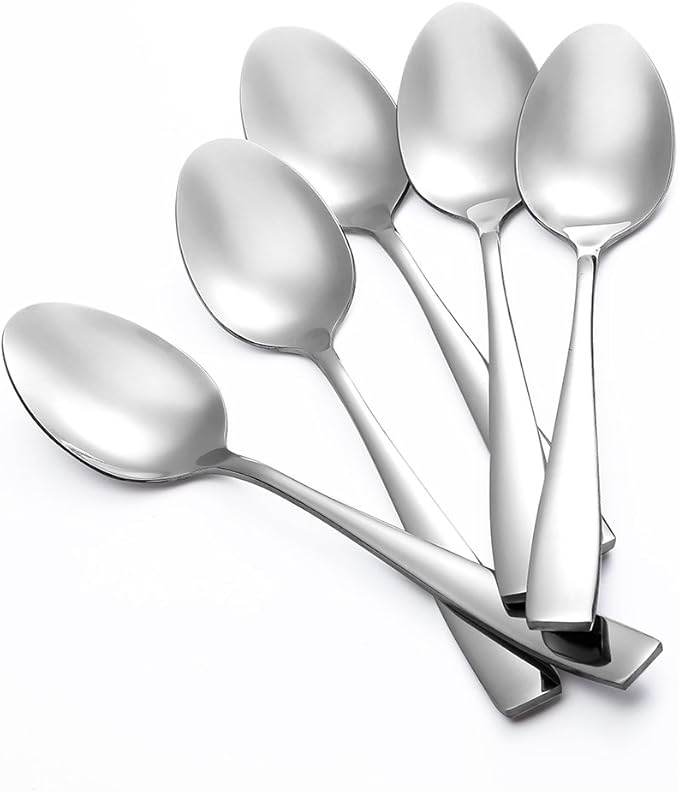 12-Piece Large Stainless Steel Dinner Spoons,8 Inches