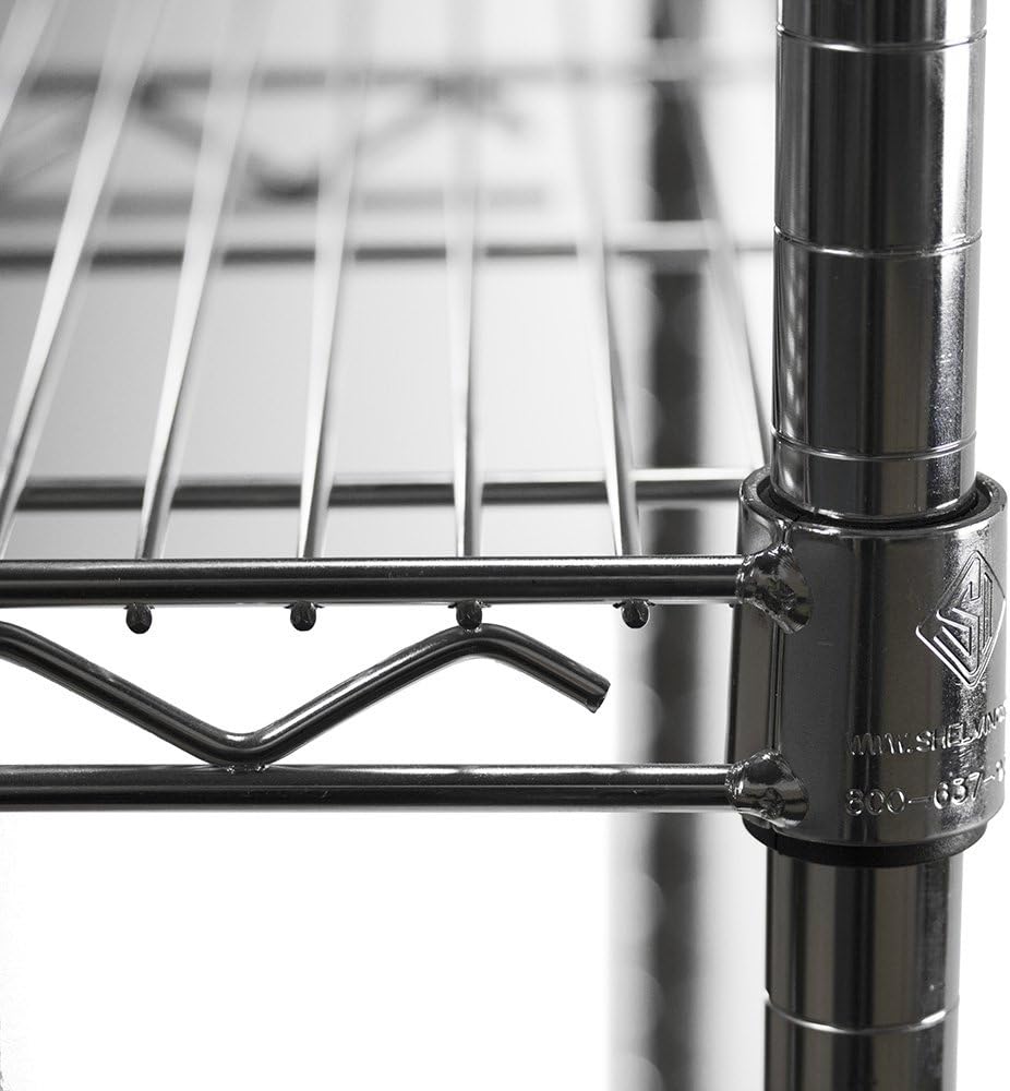 Shelving Inc. 8" d x 42" w Chrome Wire Shelving with 3 Tier Shelves, Weight Capacity 800lbs Per Shelf