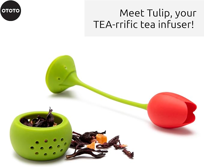 Cute Tea Infuser by OTOTO - Loose Leaf Tea Steeper, Tea Accessories, Tea Diffusers, Tea Infuser for Loose Leaf Tea, Tea Strainers, Cute Gifts, Tea Gift Set, Kitchen Gifts, Cooking Gadgets