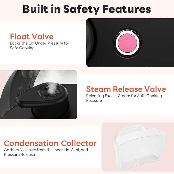 Sweetcrispy 16-in-1 Electric Pressure Cooker 6QT, 12-Preset Multi Cookers with Ceramic Pot, Slow Cook Rice Steamer Sauté Soup Yogurt Maker and More, Recipe Book