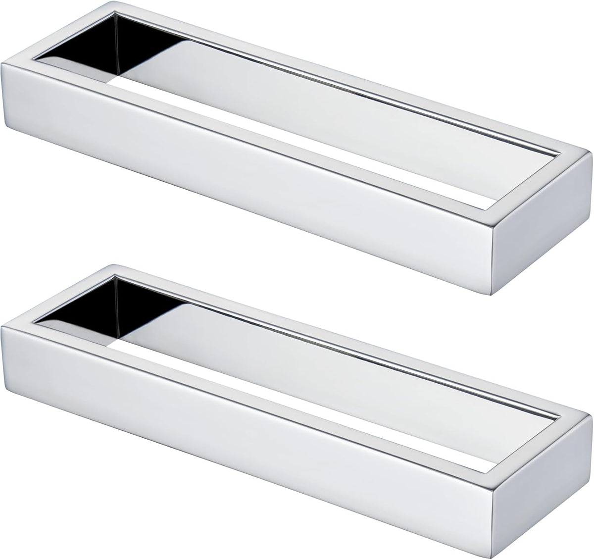 KOKOSIRI Towel Ring Chrome Hand Towel Bars Rack 9-Inch Kitchen Holders Polished Stainless Steel Bathroom Hardware Wall Mounted, 2 Pack B4008CH-L9-P2