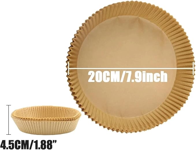 Large Air Fryer Disposable Paper Liners Nonstick 23cm Oven Airfryer Parchment Baking Paper ，Compatible For Ninja，Compatible For COSORI ，Grill Cooking Basket(20cm round,150 Pcs)