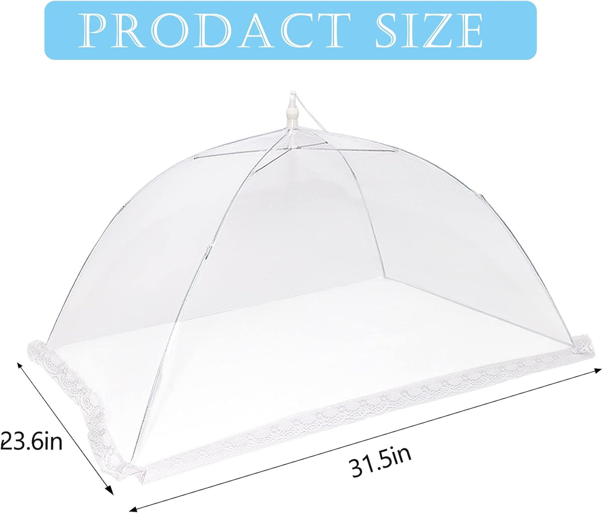 2 PCS Extra Large Food Covers Nets for Outside（40"X24"）umbrella Mesh Screen Covers for Outside Pop-Up Mesh Reusable and Collapsible Food Nets for Parties Picnics Outdoor BBQS…