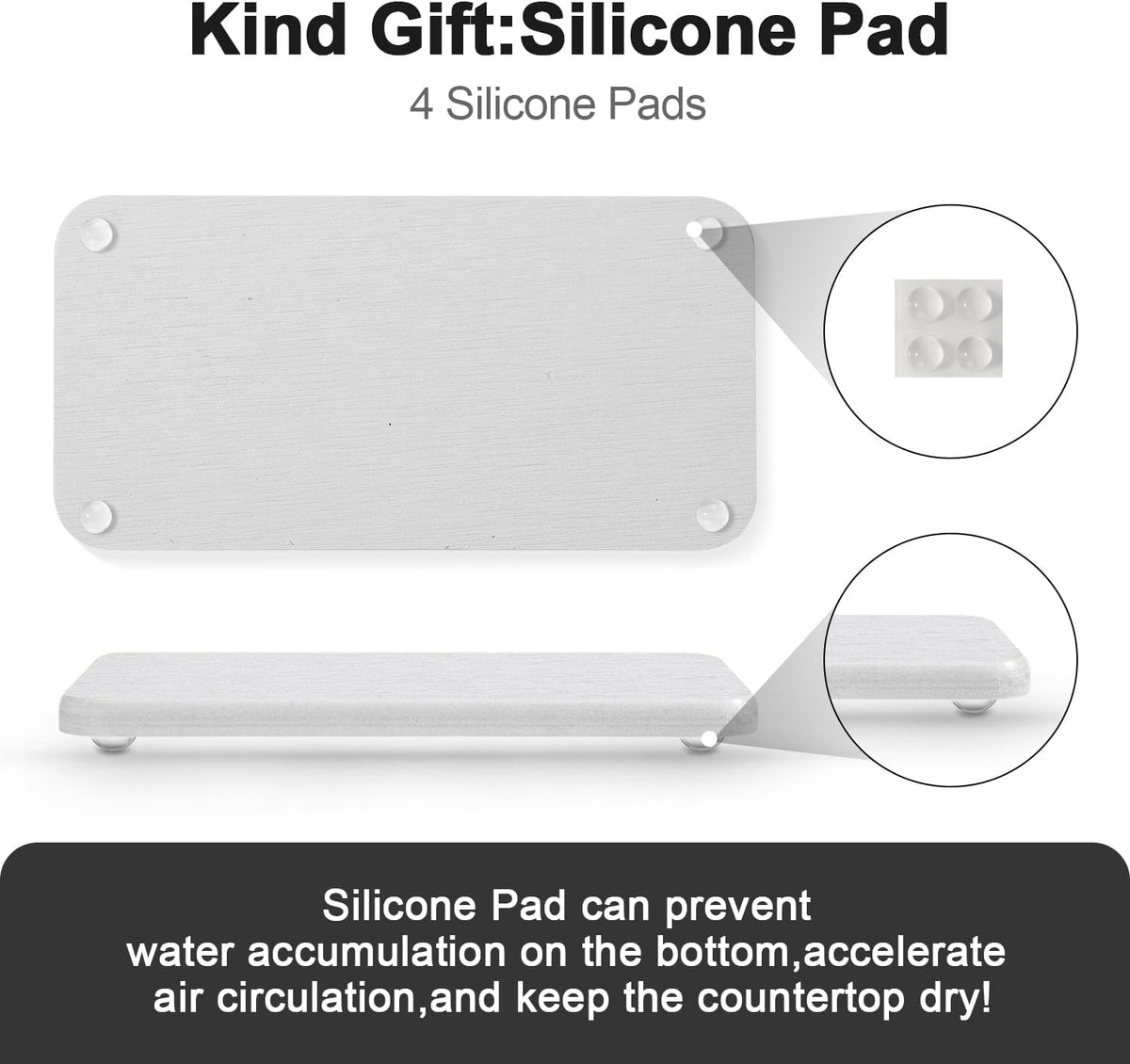 Water Absorbing Stone Tray for Sink | Quick Drying Diatomaceous Earth Coasters | Soap Dish Holder & Toothbrush Holder for Bathroom Counter | Hand Soap & Plant & Toiletries | Light Grey 1-Pack