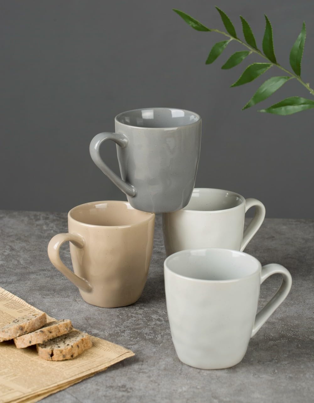 famiware Mars 4 Pieces Coffee Mug, 14 oz Tea Mug, Catering Mugs with Handle for Coffee, Tea, Cocoa, Milk, Multi-color