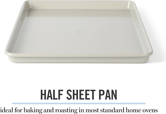 Martha Stewart Gallen 17 x 11 Inch Nonstick Carbon Steel Cookie Sheet – Cool Grey, Durable Bakeware for Even Baking and Easy Cleanup