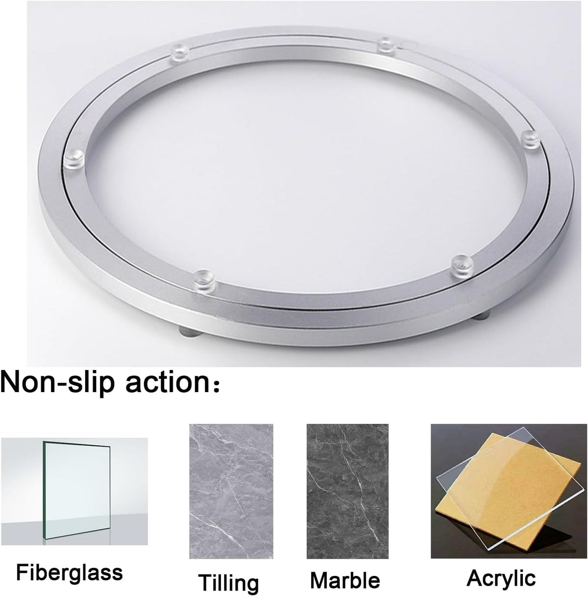 Lazy Susan Bearing Rotating Turntable Bearings Swivel Plate Hardware Aluminum Metal for Dining-Table and Workbench (10 Inchs) … …