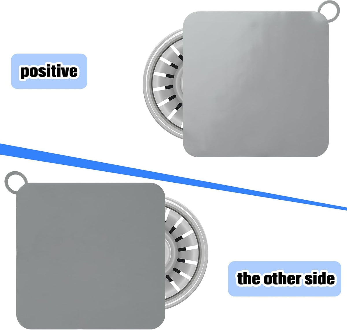 Yinkin 6 Pcs Drain Covers to Keep Bugs Out Silicone Shower Floor Tub Stoppers Bathtub Drain Stoppers Sewer Anti-Odor Mats Deodorizing Plugs for Bathroom(6 x 6 Inch,Square,White, Grey and Black)