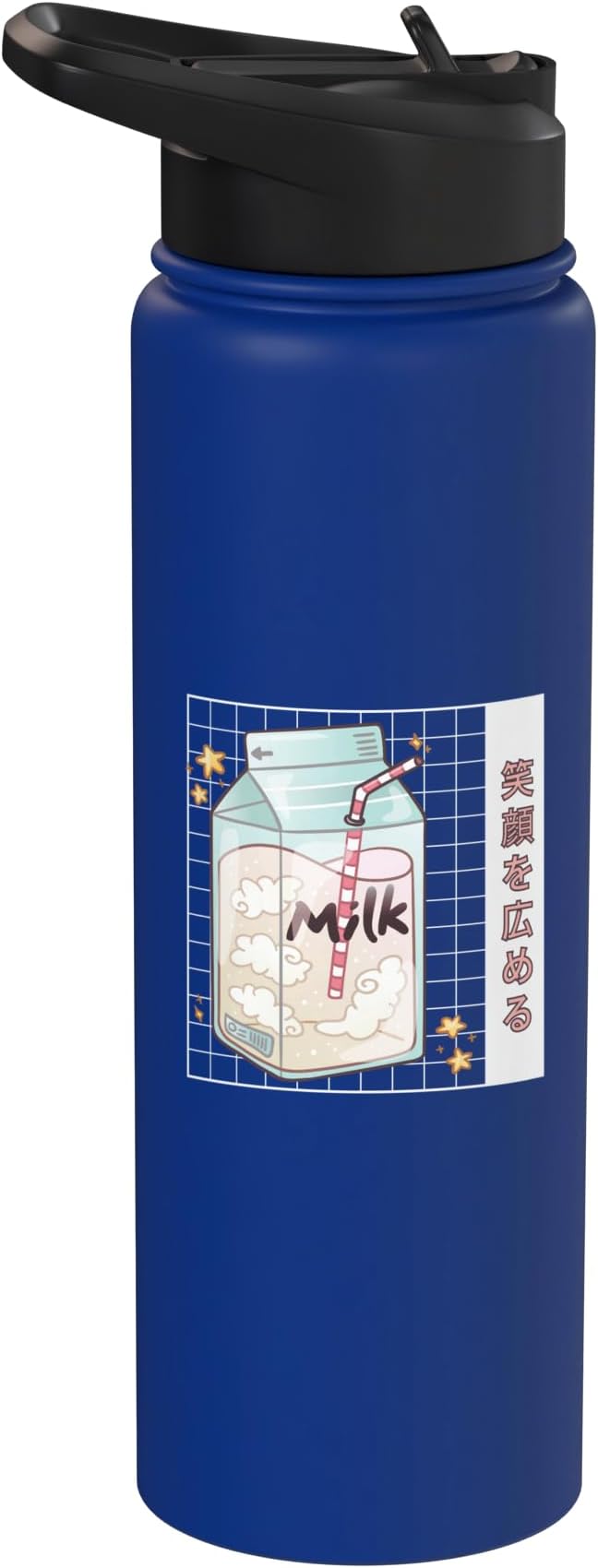 Cute Milk Carton Kawaii Japanese Stars Clouds Stainless Steel Insulated Water Bottle