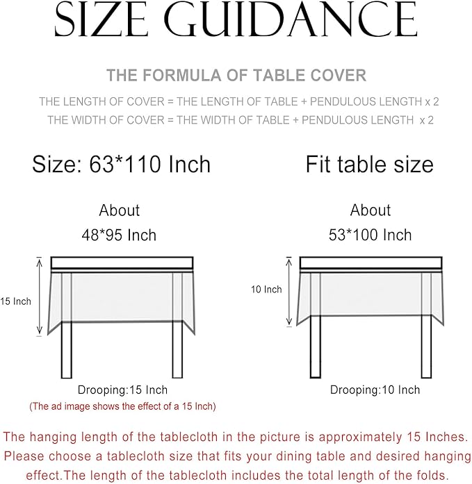 patdrea Designer Linen Extra Long Rectangular Table Cloth,Vintage Red Floral Tablecloth,Breathable Table Cover for Kitchen Dining,Tea Party,Christmas,Thanksgiving,Holiday,63"x110"-Newmari