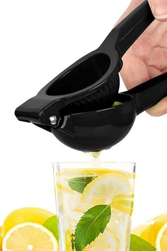 Manual Citrus Juicer Cast Iron Orange Squeezer Heavy Duty Hand Press for Maximum Juice Output, Effortless Use - Black