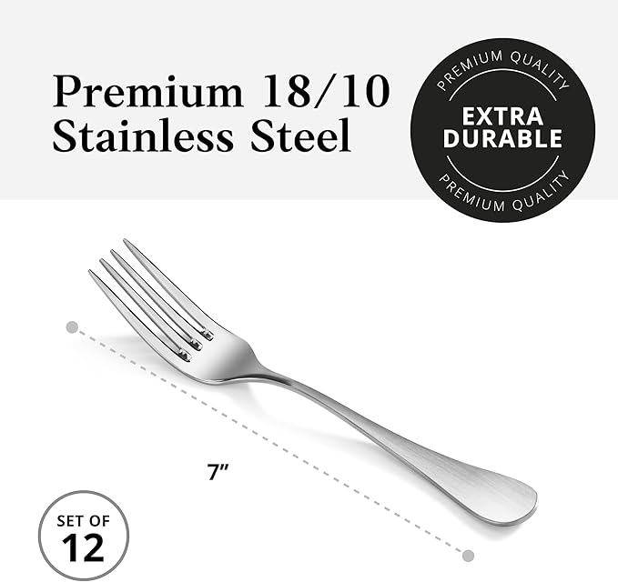 Artaste Rain 18/10 Stainless Steel (Matte, Salad Fork (12-Piece))