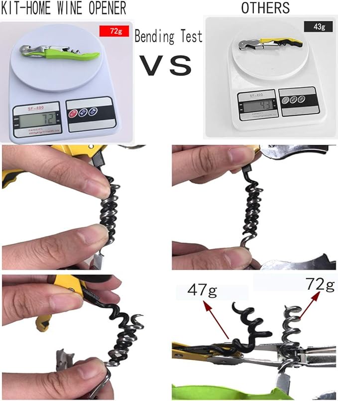 Professional Waiter Corkscrew Wine Openers Set (4 PCS),Upgraded With Heavy Duty Stainless Steel Hinges Wine Key for Restaurant Waiters, Sommelier, Bartenders