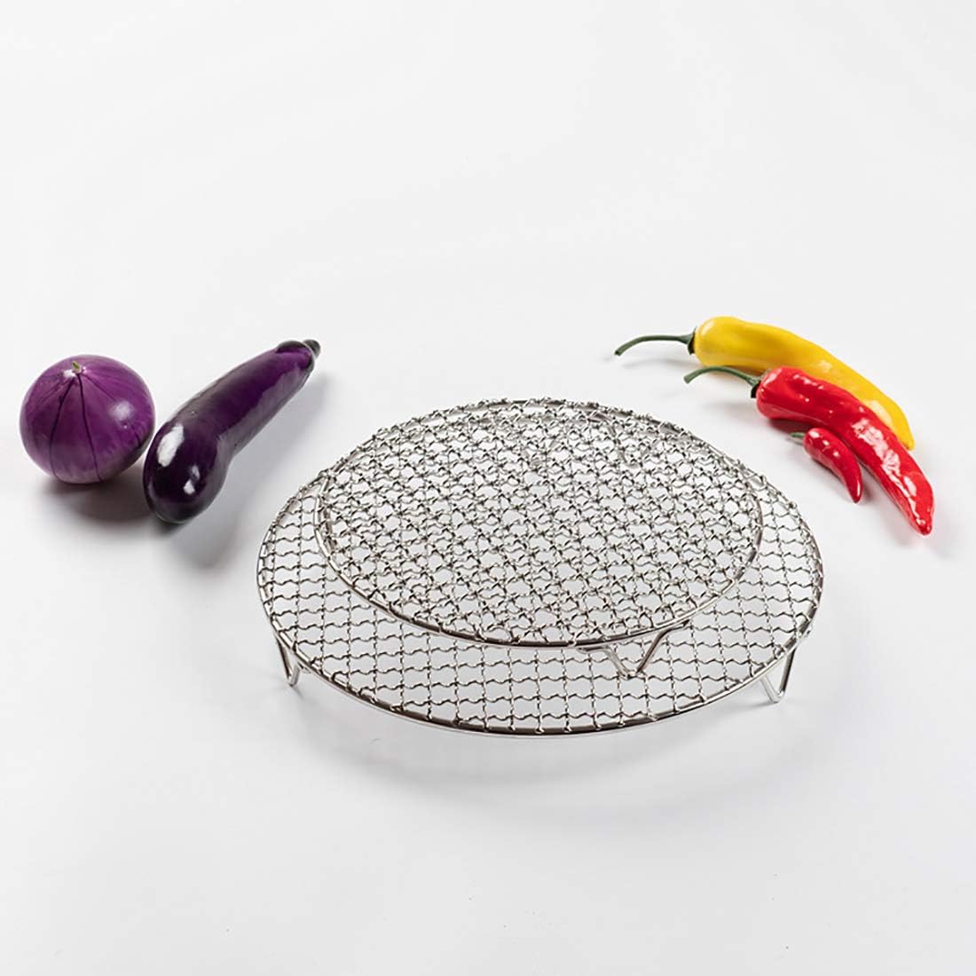 Versatile Round 304 Stainless Steel Cooling Rack Baking,Heat Resistant Rust Proof Sturdy Durable Dia 7.5"