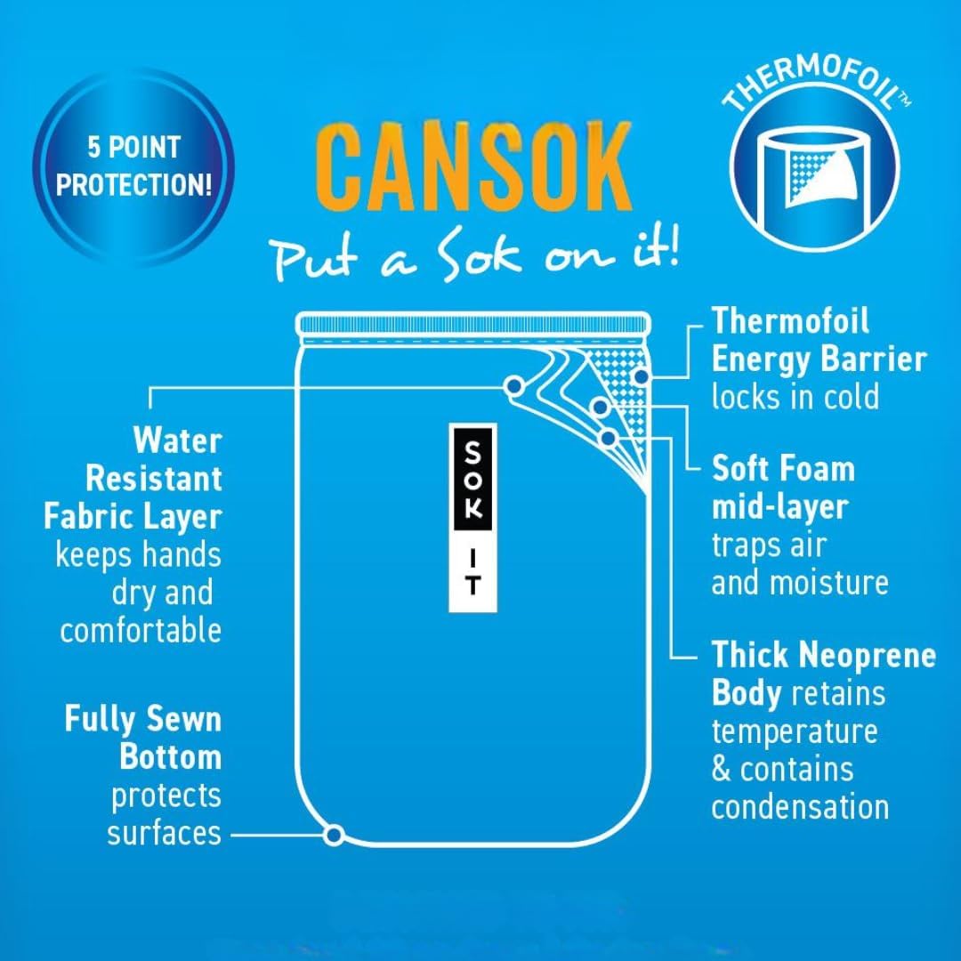 Sok It CanSok Sleeve for Beer & Soda Insulated Neoprene Cover (Classic Leopard, 12oz Can Sleeve)