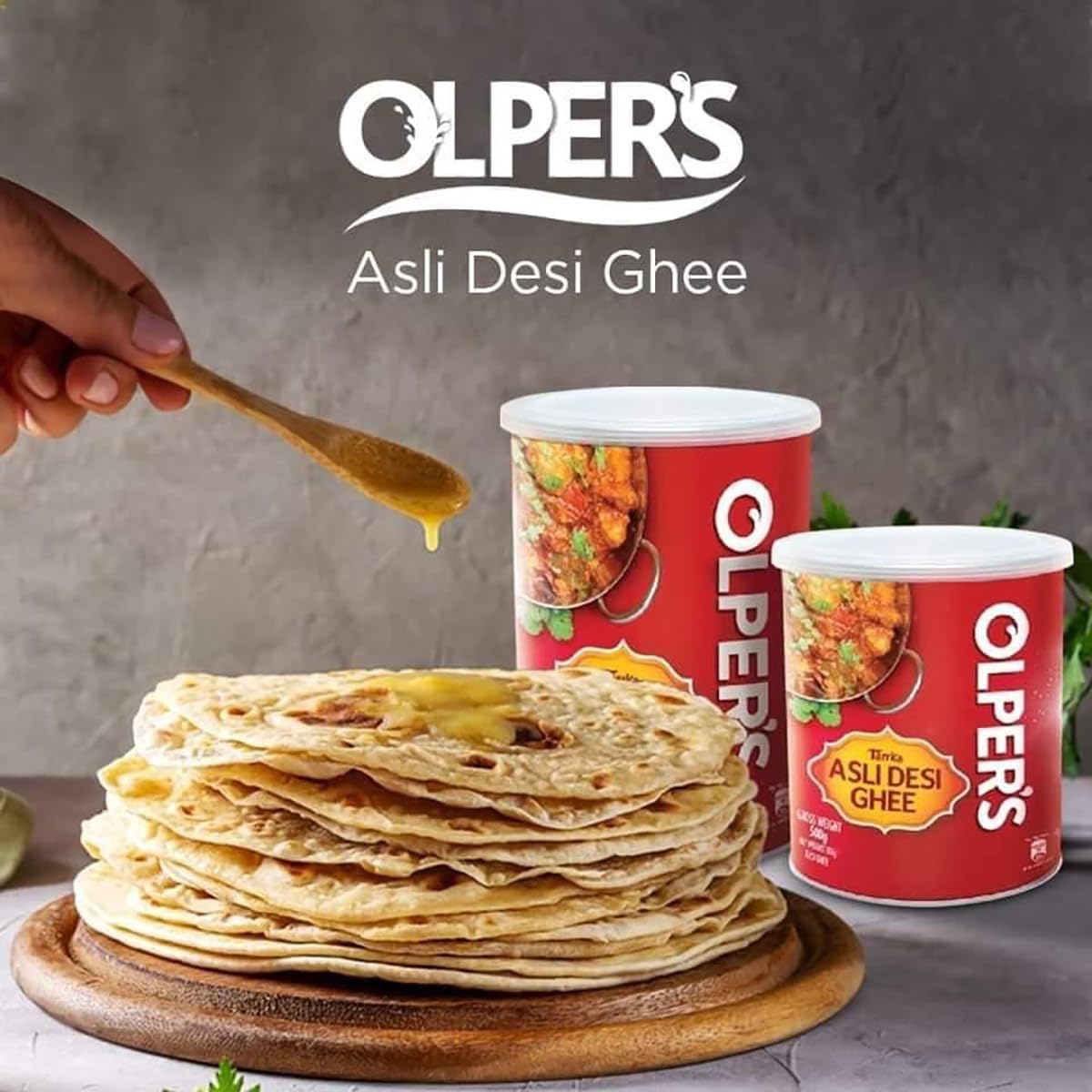 Olper's Tarrka Asli Desi Ghee 1 kg (35.27 Oz) | Pack of 4 | Authentic Clarified Butter | Ideal for Sautéing, Roasting, Baking and Curries