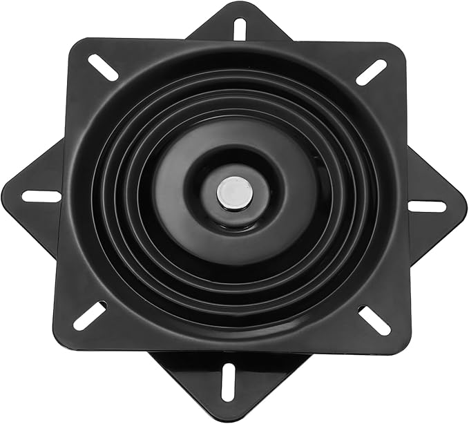 uxcell 10" Bar Stool Swivel Replacement, 360° Rotation Lazy Susan Turntable, Square Semi-Ball Bearing Seat Swivel Base Mount Plate for Recliner Chair or Table, Black (250x2mm)