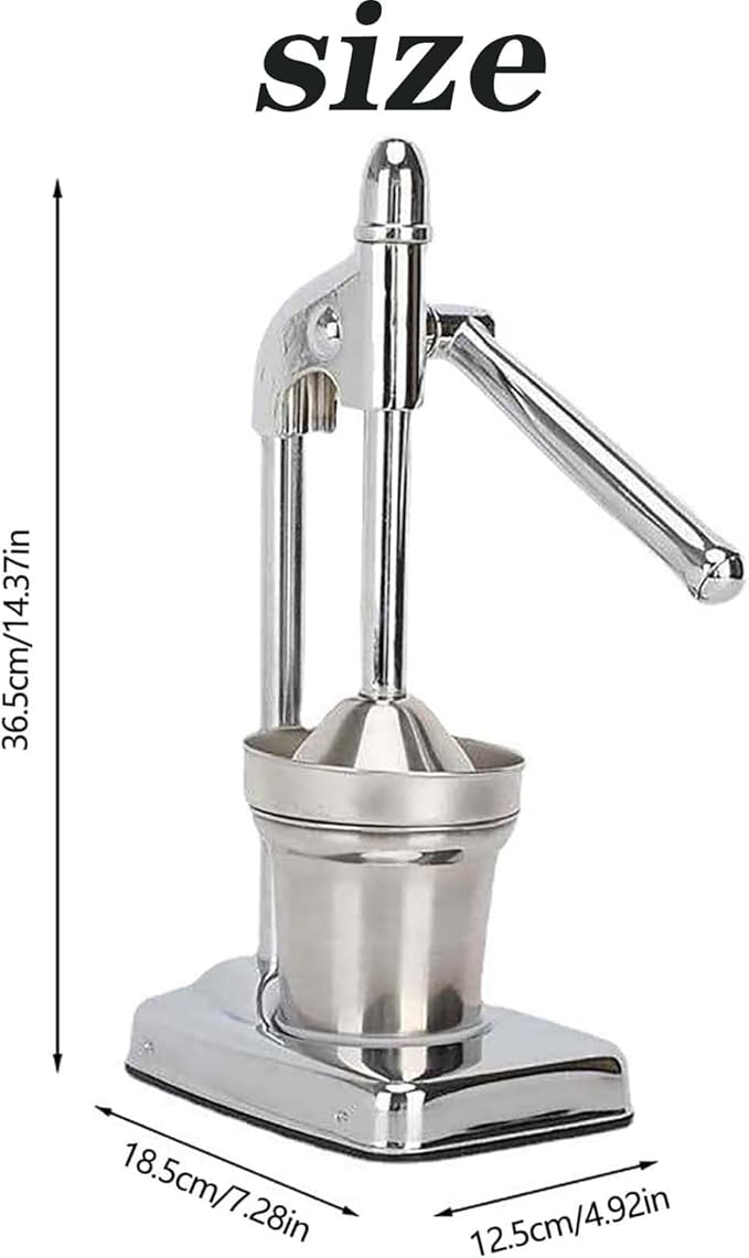 Cast Iron Juicer Hand Press, Cast Iron Stainless Steel Manual Hand Citrus Juicer, Heavy Duty Countertop Professional Commercial Manual Fruit for Fresh Orange Juice, Lemon, Pomegranate