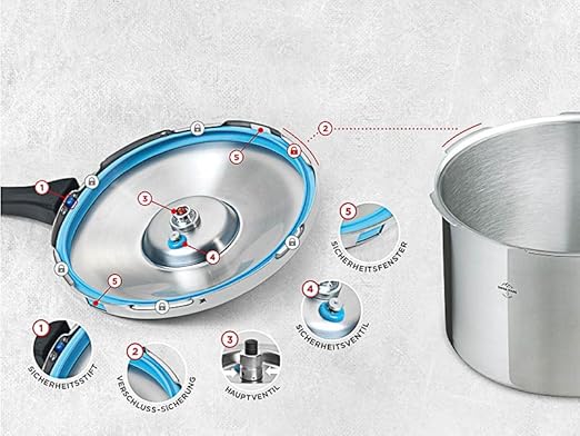 Kuhn Rikon Duromatic Stainless-Steel Saucepan Pressure Cooker - 7.4-Qt, Silver