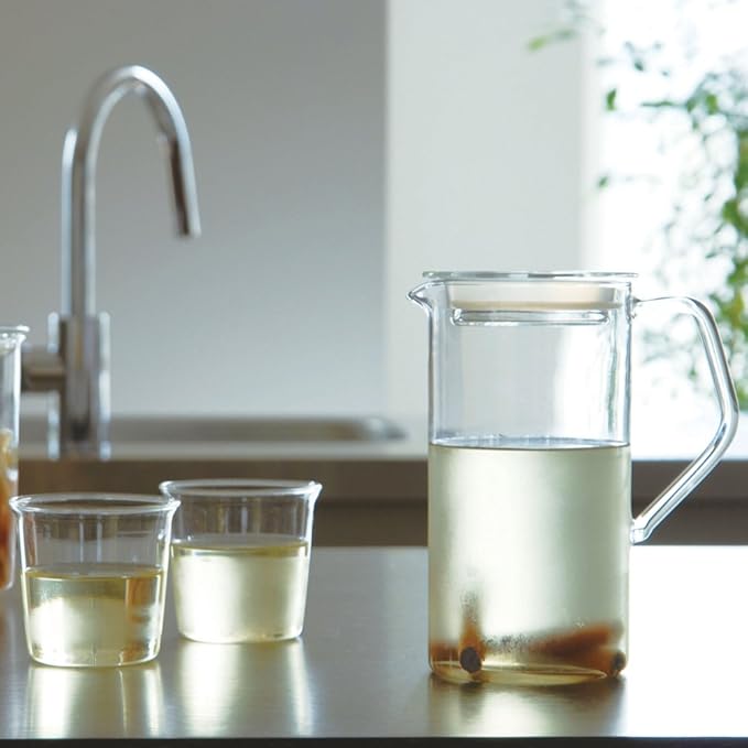 KINTO CAST 21676 Water Jug, 25.5 fl oz (750 ml), Heat-resistant Glass, Microwave and Dishwasher Safe