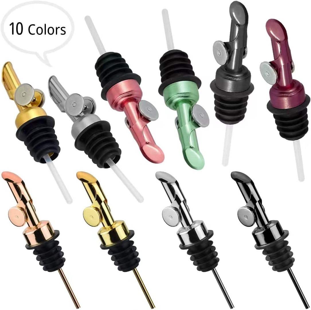 MEETSWEET Olive oil dispenser spout, pour spouts，304stainless steel automatic opening and closing spout, leak-proof, for olive oil, vinegar, wine and other liquid bottles (304) 4pcs…