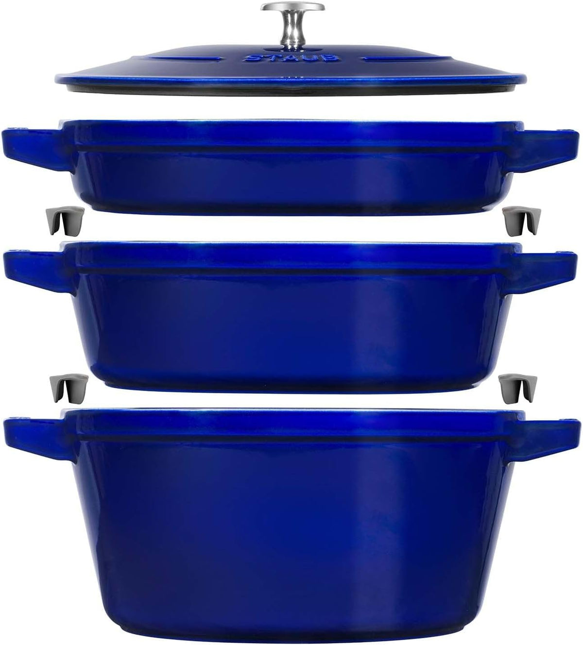 Staub Cast Iron 4-pc Stackable Set - Dark Blue