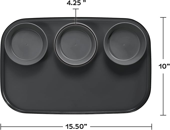 madesmart dipware 3 Bowl Serving Tray, Collapsible & Removable Dip Bowls for Charcuterie, Guacomole, Snacks, Veggies, Premium Dishwasher & Microwave Safe, Multipurpose Plate & Bowl, Olive