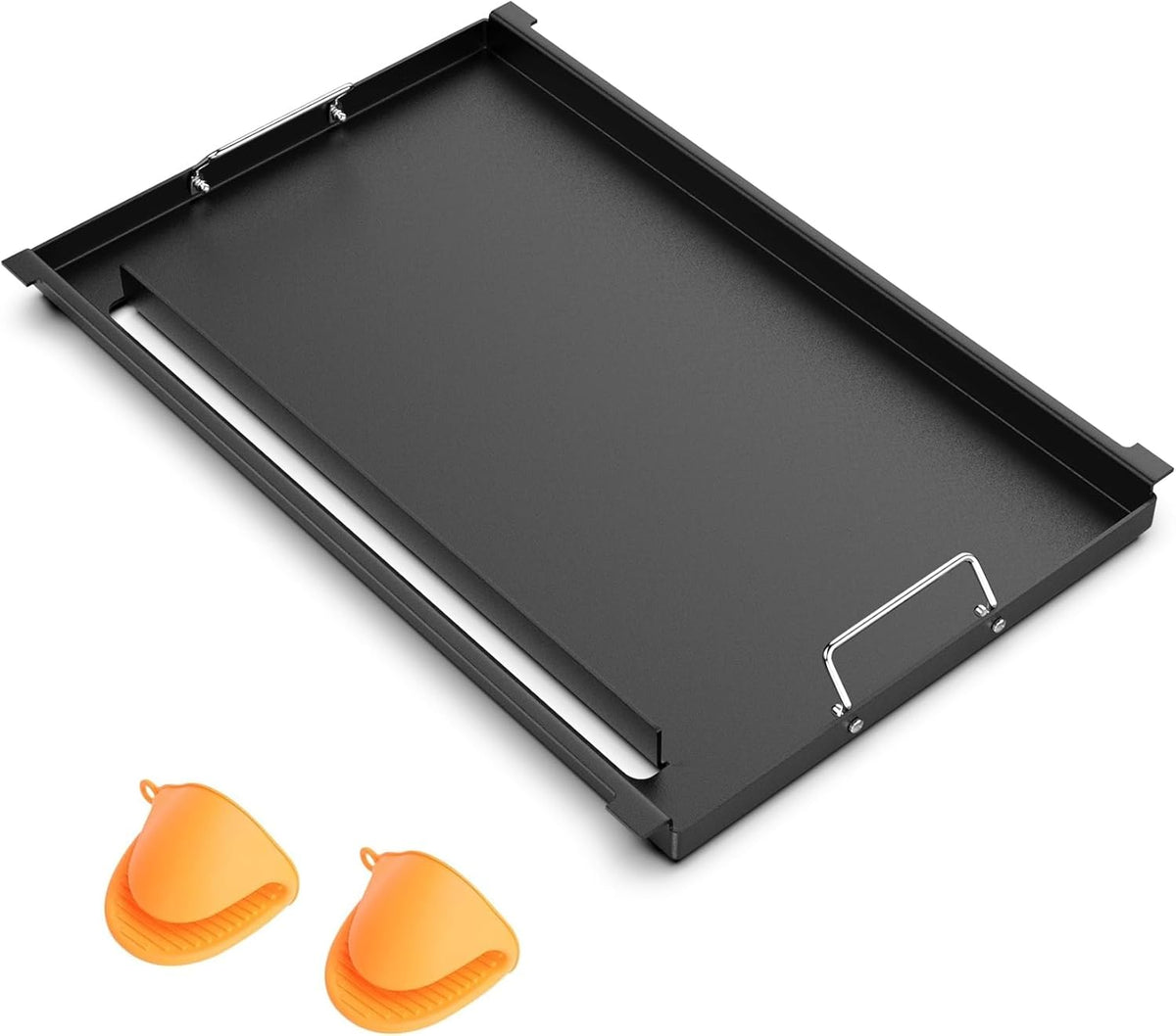 6787 Full-Size Rectangular Griddle Replacment Parts for Weber Spirit I & II 300 Series Gas Grills, Flat Top Griddle Insert with Handles for Weber Spirit E-320 S-320 E-310 S-310, Non-stick Carbon Steel