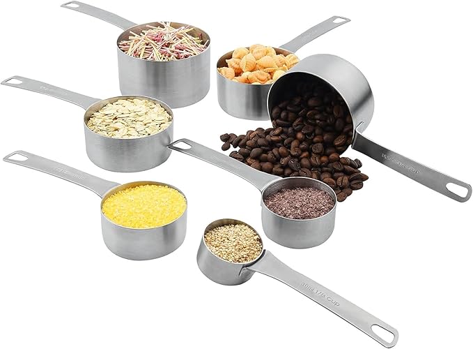 Smithcraft Measuring Cups Set for Kitchen and Baking Tools, Stainless Steel Measuring Cups Set 18/8(304) Steel Material Heavy Duty 7 Measuring Cups and 1 Ring Set of 8
