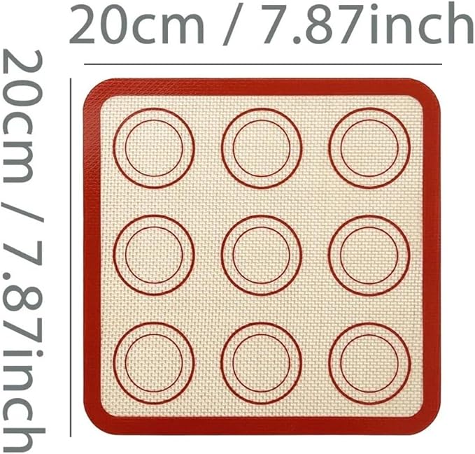 1 Piece Silicone Baking Mat Non Stick Heat Resistant Oven Liner Sheet for Cookie Macaron Bread Tool(Red 20x20cm)