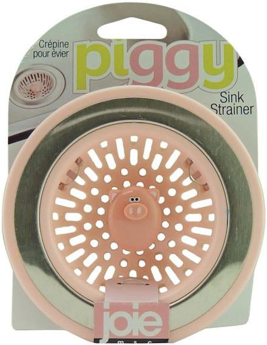 Joie Piggy Kitchen Sink Strainer Basket, Fits All Standard Sinks, Stainless Steel, Cute Garbage Disposal Drain Cover, 4.5-Inch, Pink Pig