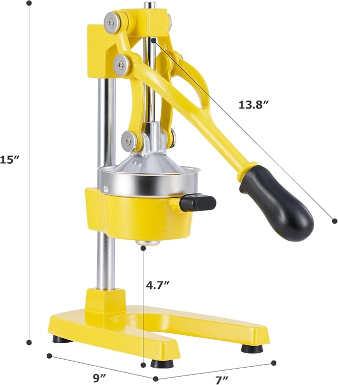 CO-Z Manual Citrus Juicer - Professional Orange, Lemon, Lime & Pom Juice Extractor, Easy to Clean, Yellow