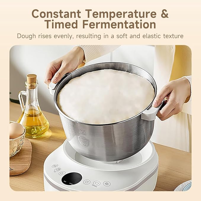 Joydeem Electric Dough Maker with Ferment Function, 5.3Qt Dough Mixer Machine, Perfect for Bread Pizza Roti Dumpling Dough & Sourdough, HMJ-A501