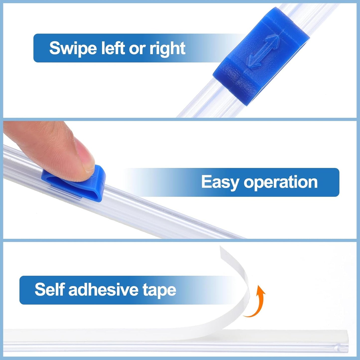 PATIKIL 12pcs Plastic Wrap Cutter, 19in Plastic Wrap Slide Cutter Self Adhesive Installation Replacement for Aluminum Foil Wax Paper Parchment Paper Wrap Dispenser, Blue