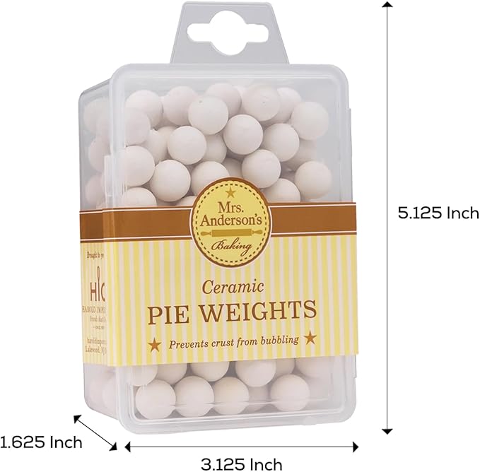 Mrs. Anderson's Baking Ceramic Pie Crust Weights, 135 Count, Natural Stoneware, For Blind Baking Pie Crusts And Tart Shells With Even Baking Results