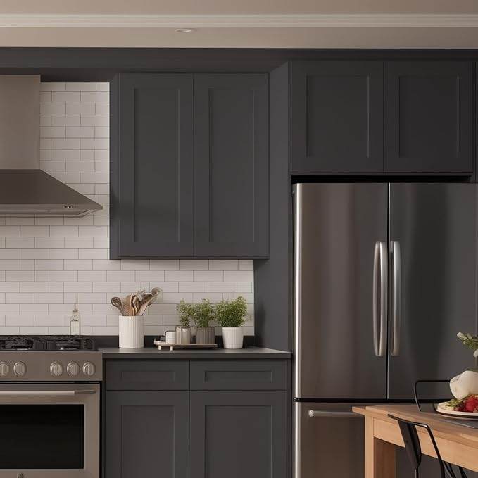 Wall-Mounted Cabinet – Solid Wood Shaker Style Medicine Cabinet with Adjustable Shelves & Soft-Close Doors for Bathroom, Kitchen, and Office Storage (Pebble Gray, 36" W x 12" D x 42" H)
