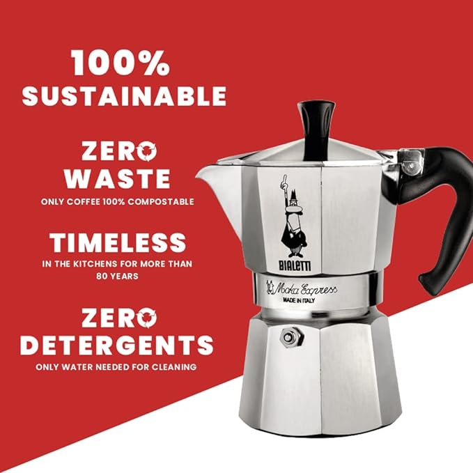 Bialetti - Moka Express: Iconic Stovetop Espresso Maker, Makes Real Italian Coffee, Moka Pot 9 Cups (14 Oz - 420 Ml), Aluminium, Silver